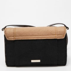 Kate Spade Black/Beige Wool and Patent Leather Beantown Lene Crossbody Bag