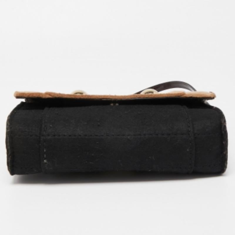 Kate Spade Schwarz/Beige Wolle und Lackleder Beantown Lene Crossbody Bag im Zustand „Gut“ im Angebot in Dubai, Al Qouz 2
