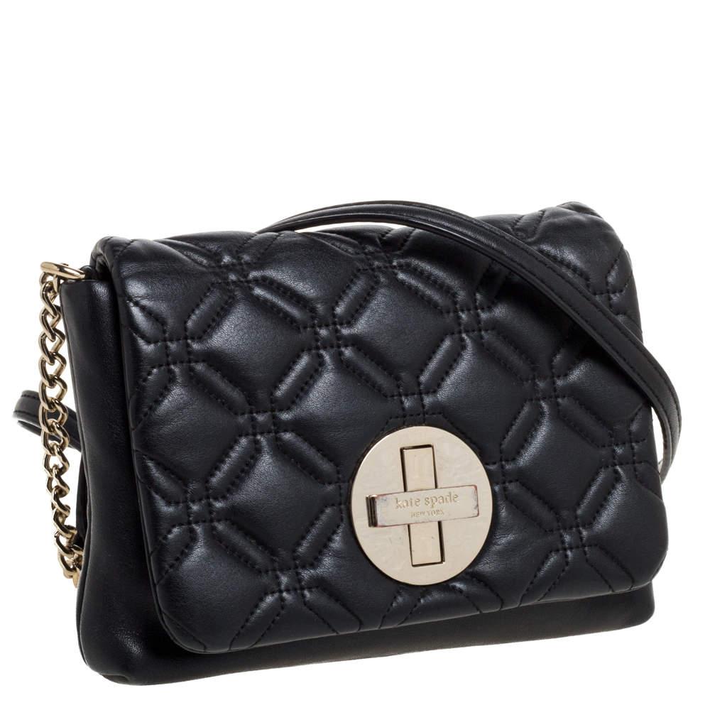 Kate Spade Black Leather Astor Court Naomi Crossbody Bag In Good Condition In Dubai, Al Qouz 2