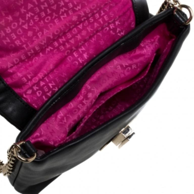 Kate Spade Black Leather Astor Court Naomi Crossbody Bag In Fair Condition For Sale In Dubai, Al Qouz 2