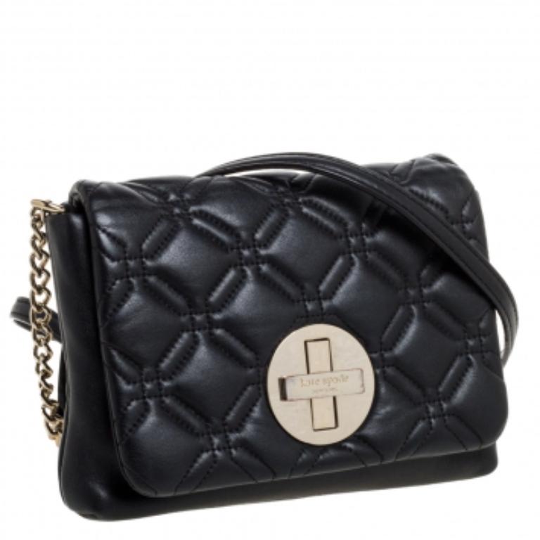 Kate Spade Black Leather Astor Court Naomi Crossbody Bag For Sale 2