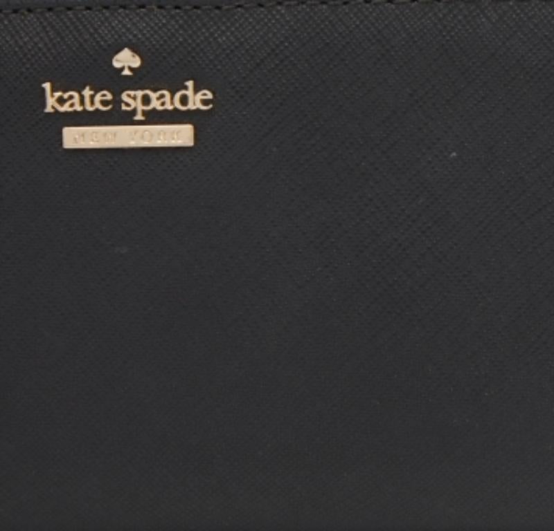 Kate Spade Portafoglio Bifold Flap in pelle nera in vendita 2