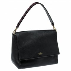 Kate Spade Black Leather Flap Satchel