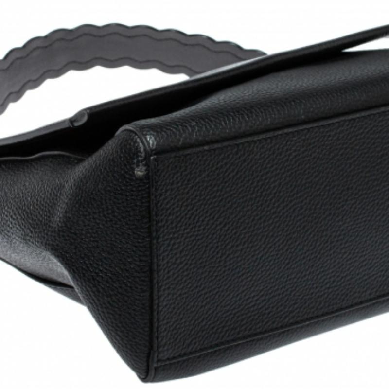 Kate Spade Black Leather Flap Satchel For Sale 1