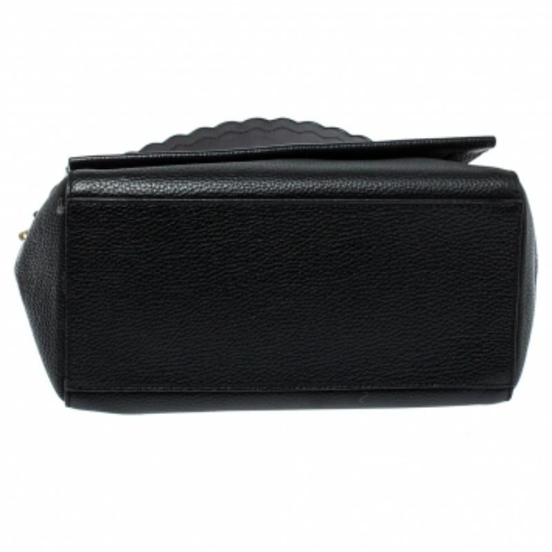 Kate Spade Black Leather Flap Satchel For Sale 4