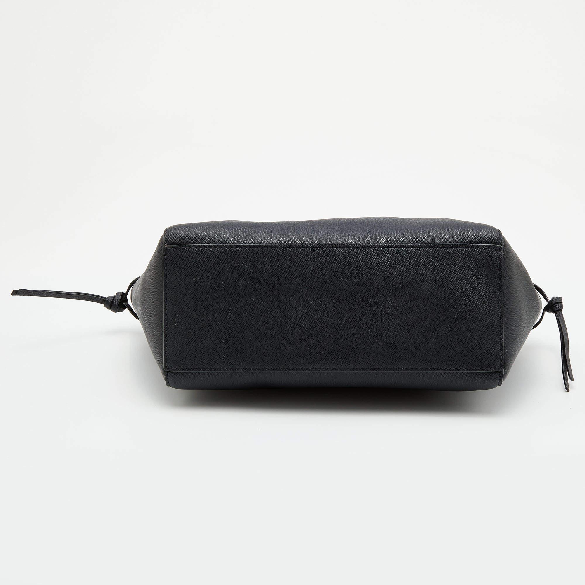 Kate Spade Black Leather Flap Top Handle Bag For Sale 2