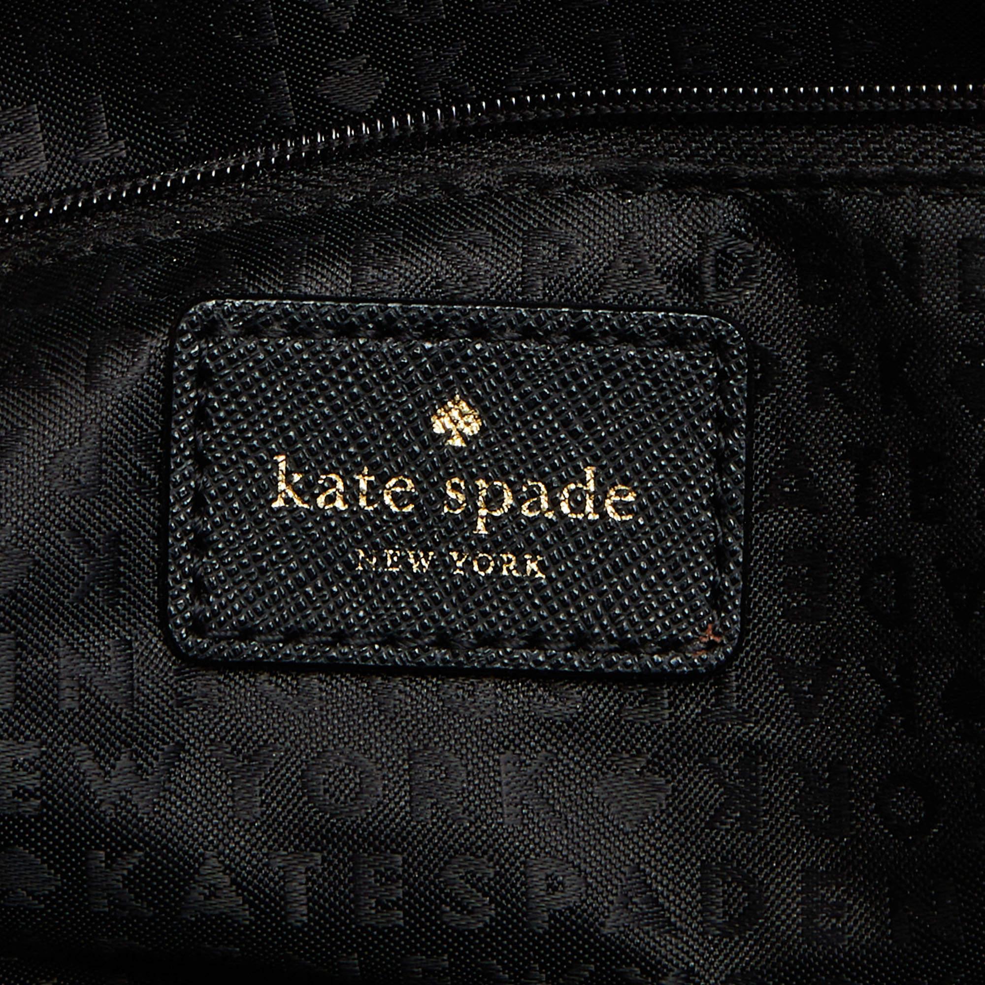 Kate Spade Black Leather Flap Top Handle Bag For Sale 4