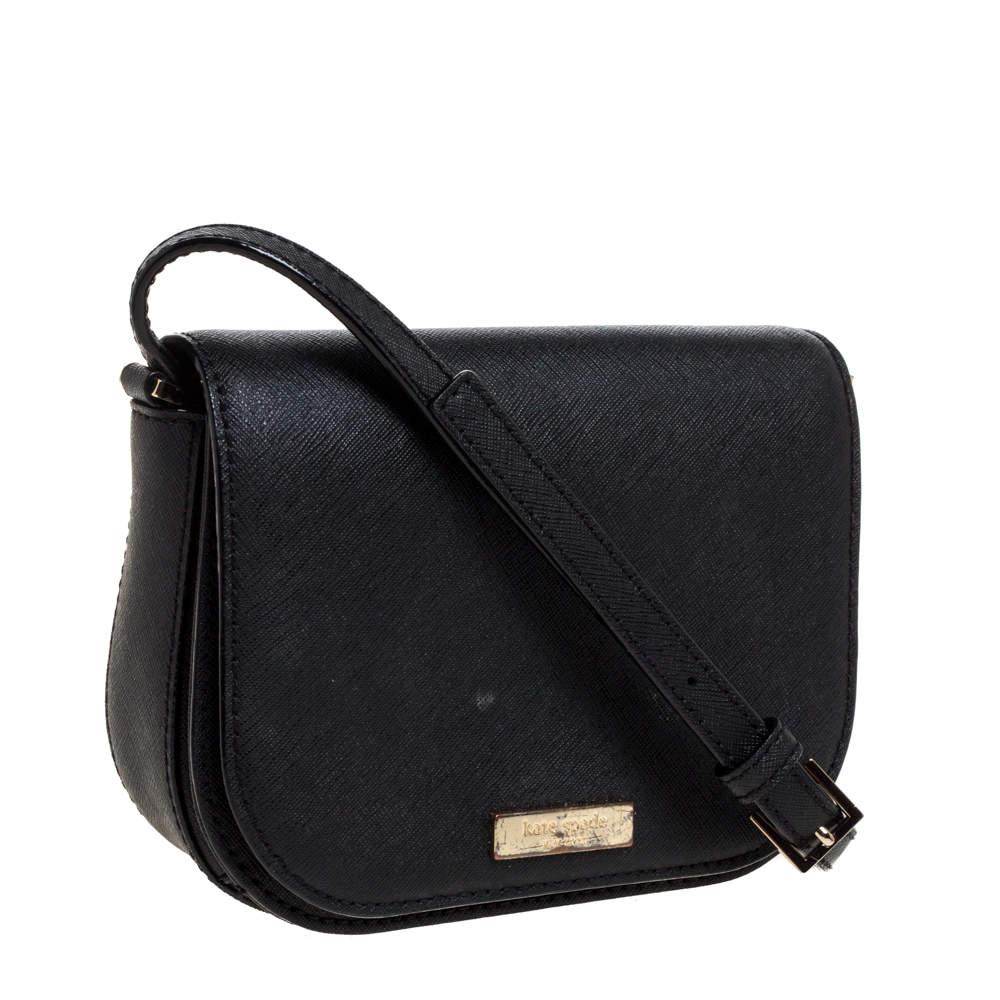 Kate Spade Nadine Umhängetasche aus schwarzem Leder (Schwarz)