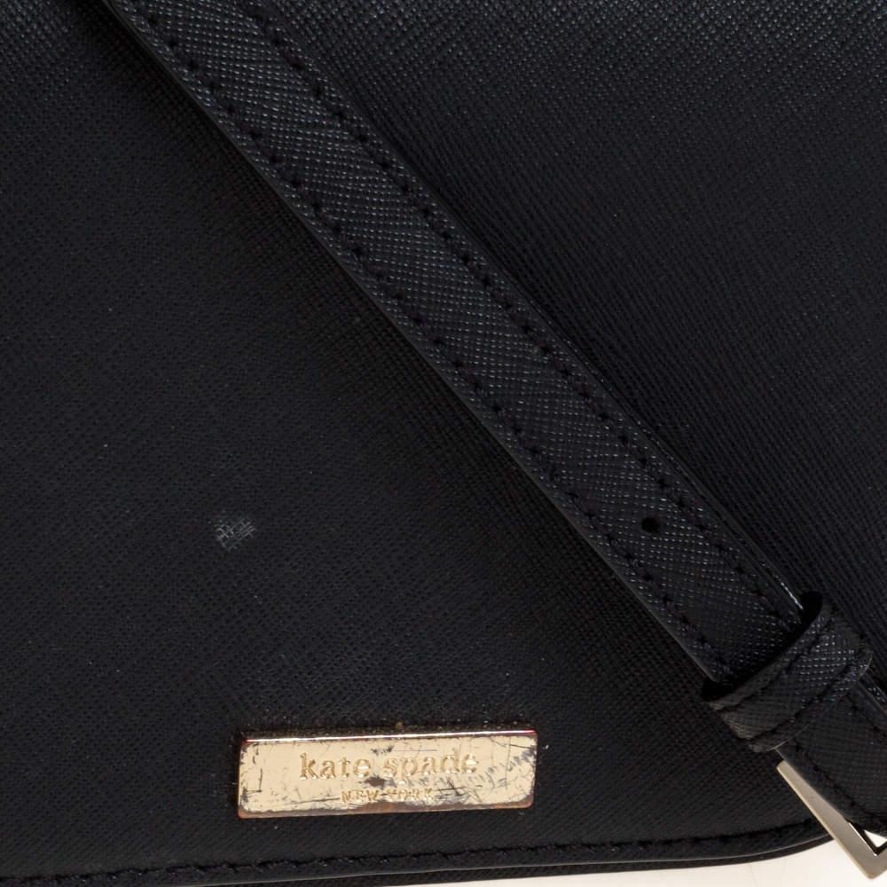 Kate Spade Nadine Umhängetasche aus schwarzem Leder Damen