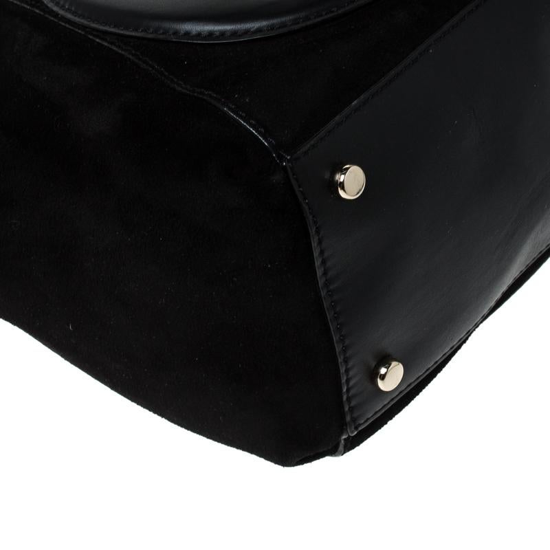 Kate Spade Black Suede and Leather On Pointe Swan Tote For Sale at 1stDibs