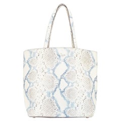 KATE SPADE blue cream scaled print goat skin gold logo drawstring tote bag