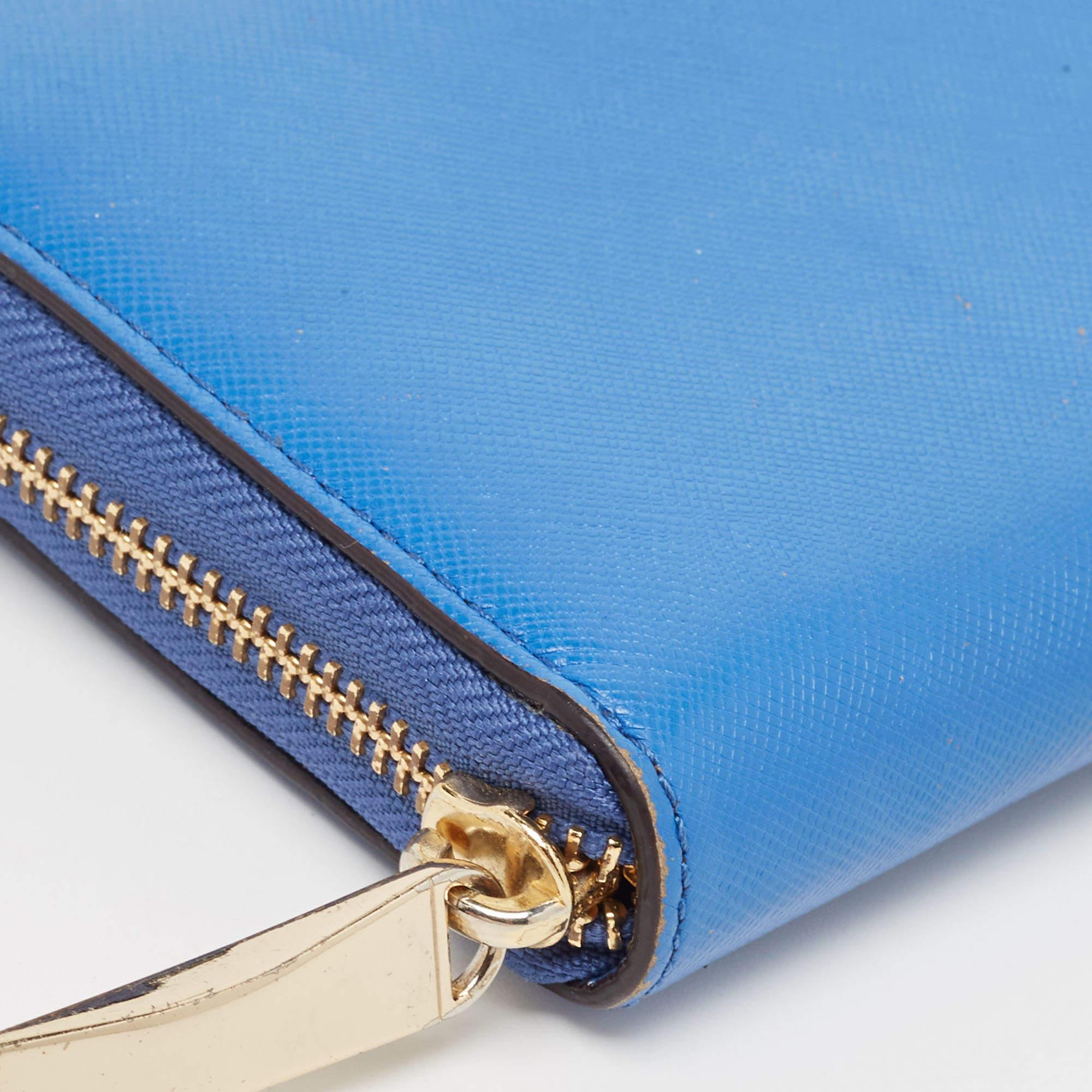 Kate Spade Blau Leder Zip um Brieftasche im Angebot 5