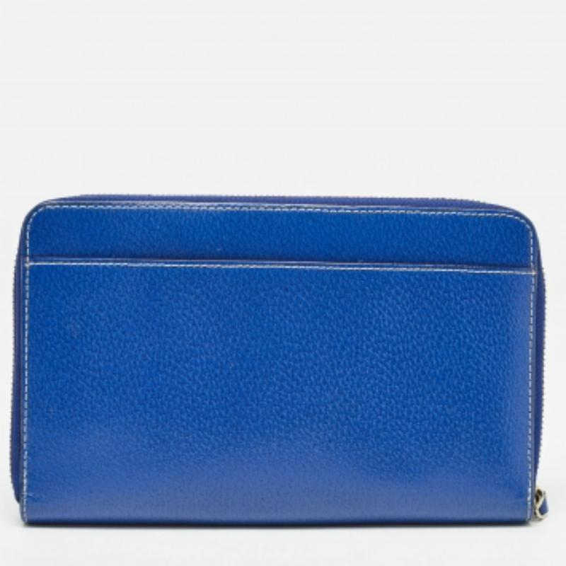 Bolso organizador con cremallera de piel azul Kate Spade en venta 1