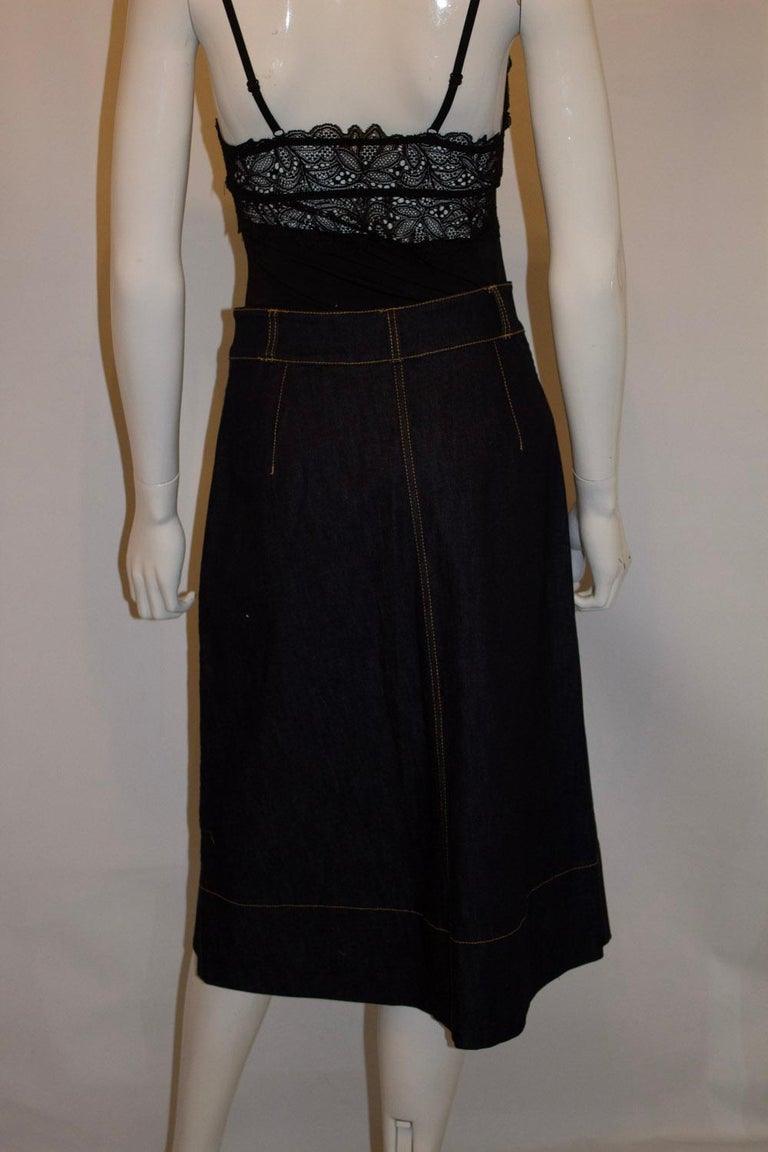 Kate Spade Embroidered Denim Skirt For Sale at 1stDibs