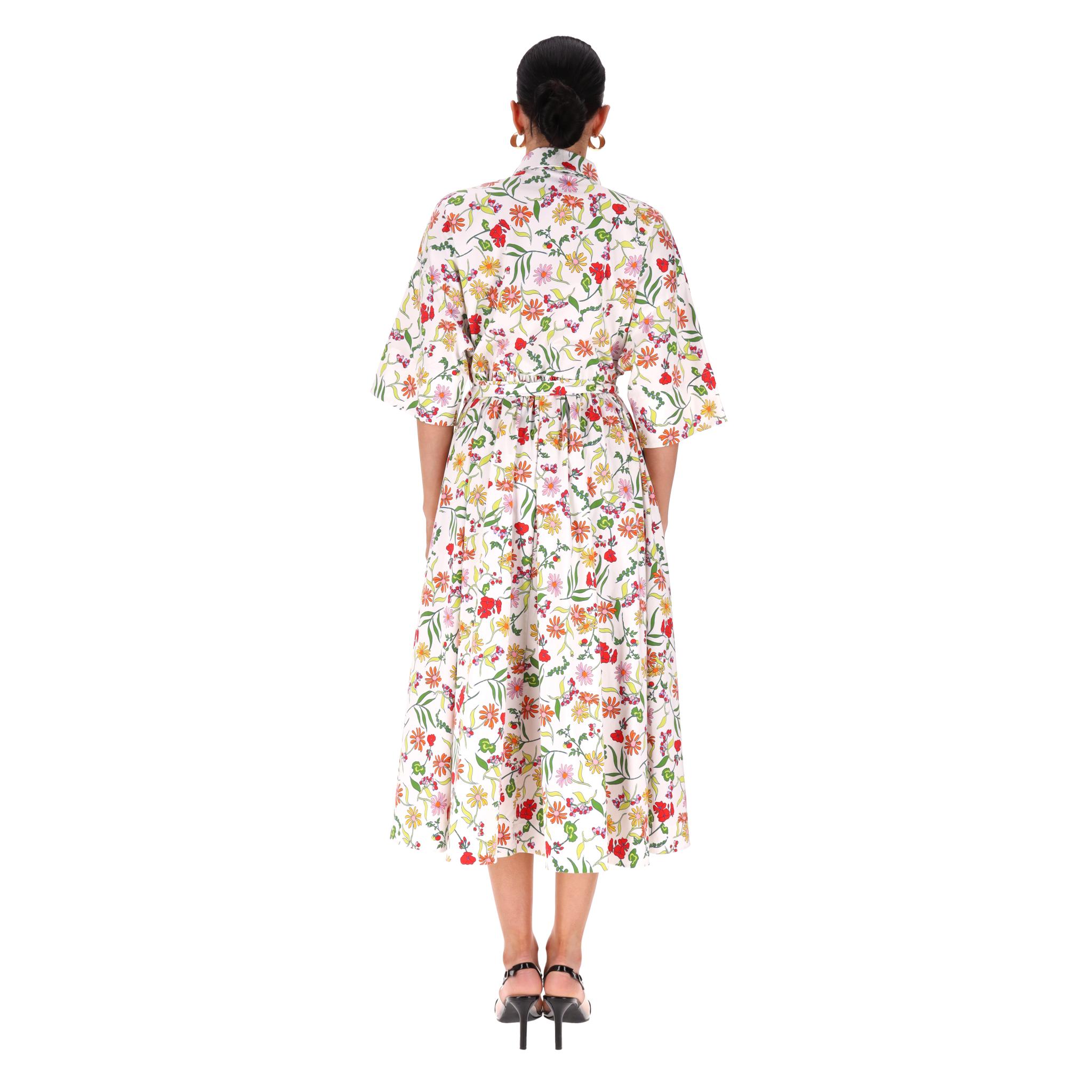 Kate Spade Floral Print Cotton Shirt Dress In Excellent Condition For Sale In London, GB