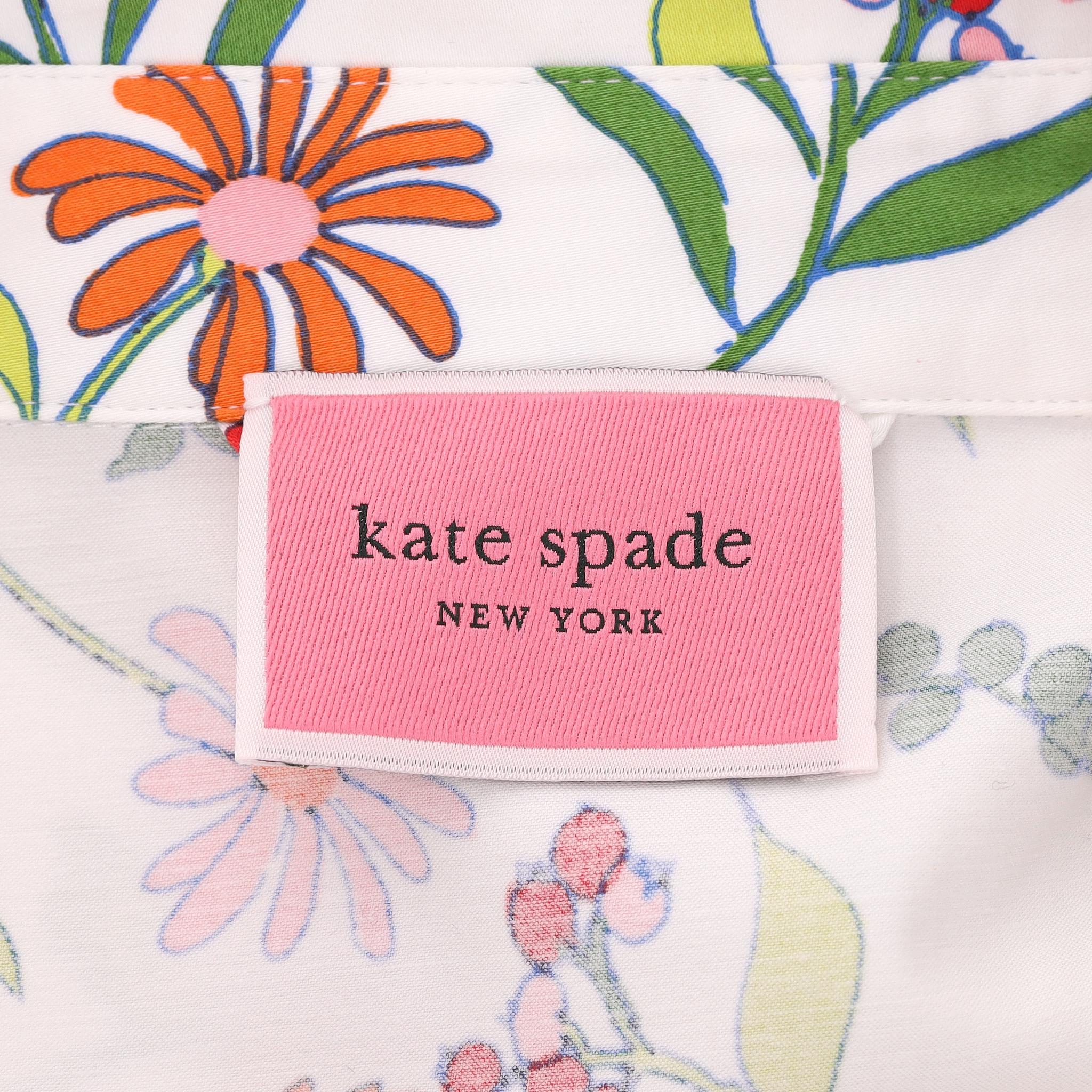 Kate Spade Floral Print Cotton Shirt Dress For Sale 1