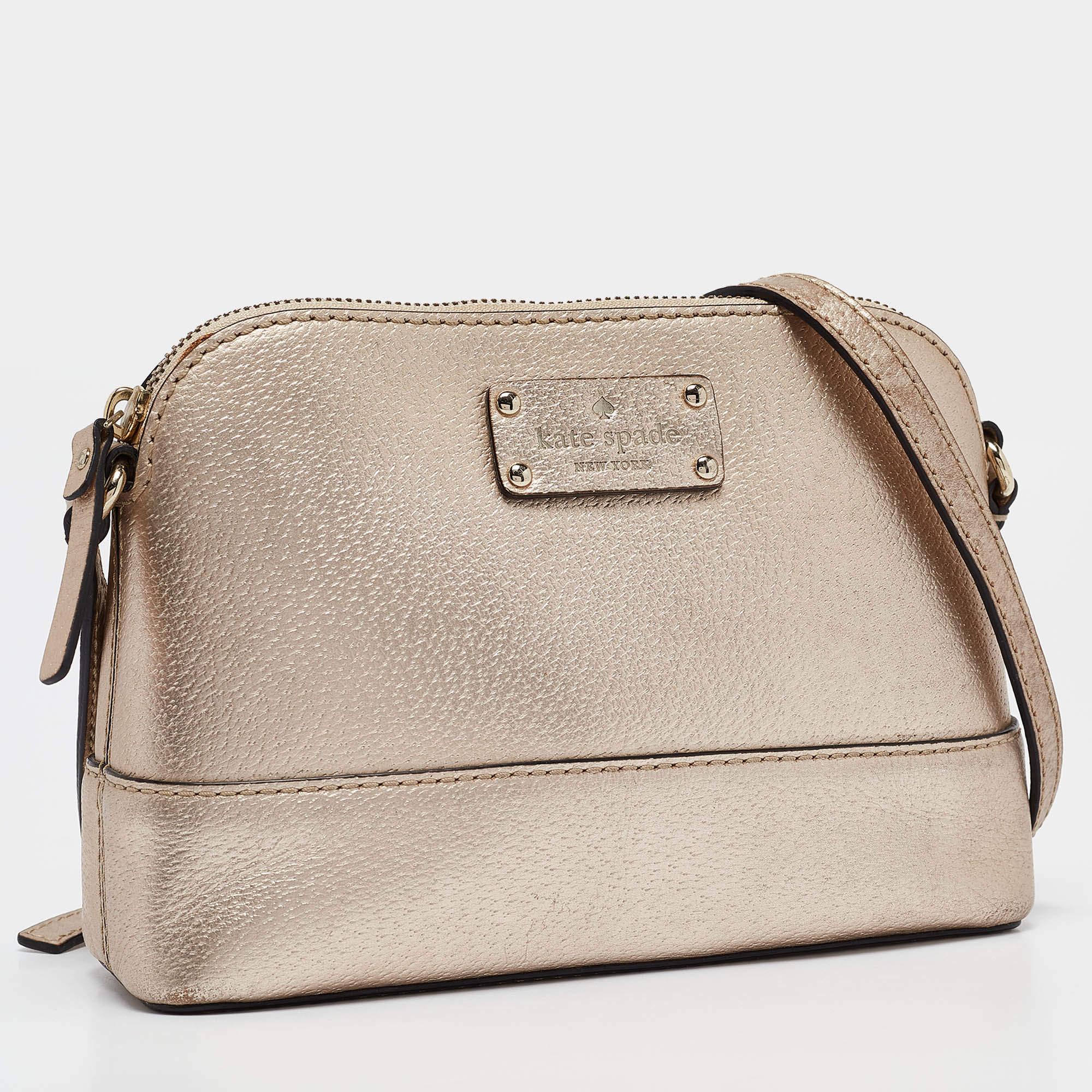 Bolso cruzado Kate Spade Wellesley Hanna de piel dorada Oro en venta