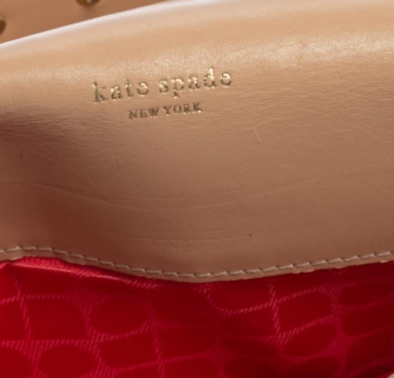 Kate Spade Gold Shimmer Leather Flap Clutch For Sale 5