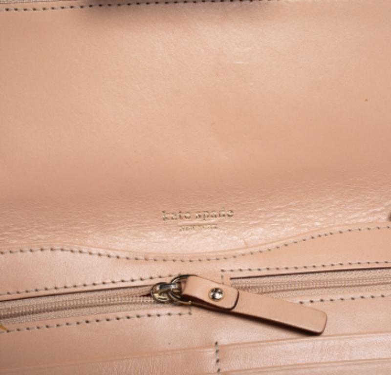 Kate Spade Gold Shimmer Leather Flap Clutch For Sale 6