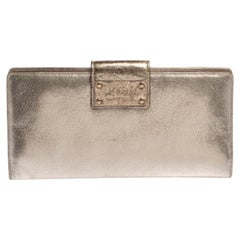 Kate Spade Gold Shimmer Leather Flap Clutch
