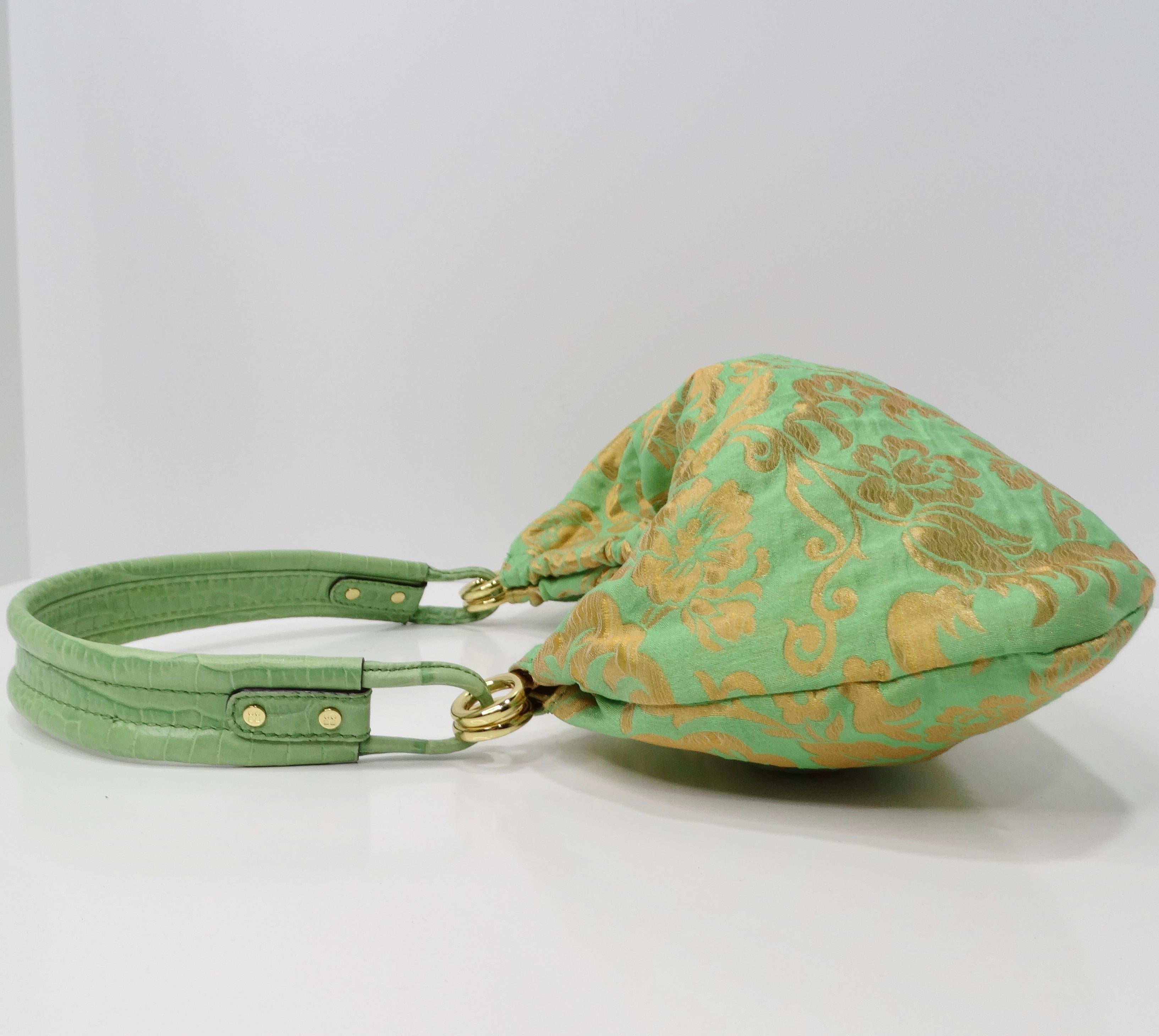Kate Spade Green Floral Shoulder Bag In Excellent Condition For Sale In Scottsdale, AZ