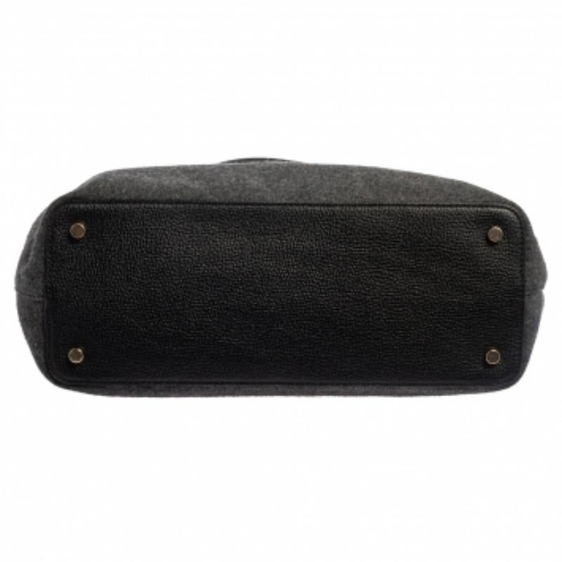 Kate Spade Grau/Schwarz Henderson Street Tote aus Wolle und Leder im Angebot 1