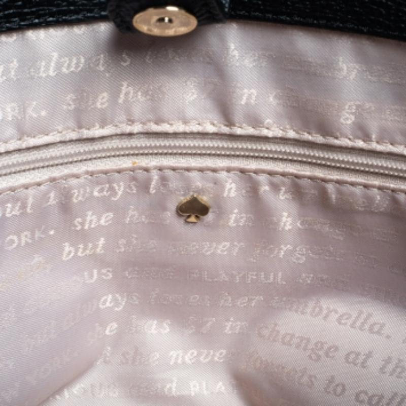 Kate Spade Grau/Schwarz Henderson Street Tote aus Wolle und Leder im Angebot 4