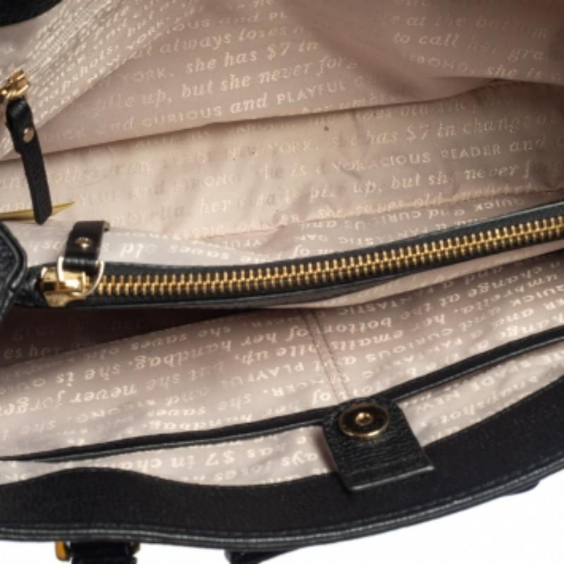 Kate Spade Grau/Schwarz Henderson Street Tote aus Wolle und Leder im Angebot 5