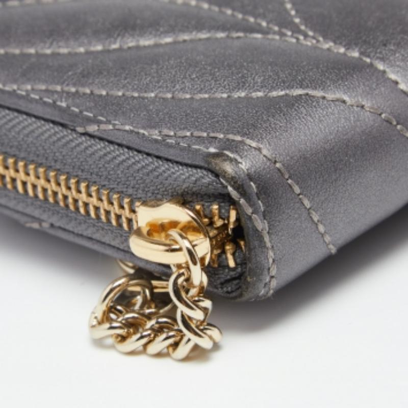 Kate Spade Grey Briar Lane Quilted Leather Neda Zip Around Wallet For Sale 1