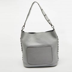 Kate Spade Grey Floral Applique Leather Atlantic Avenue Libby Bucket Bag