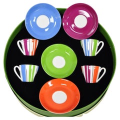 Kate Spade Lenox Collins Stripe Demitasse Espresso Cup & Saucer NIB - Set of 4