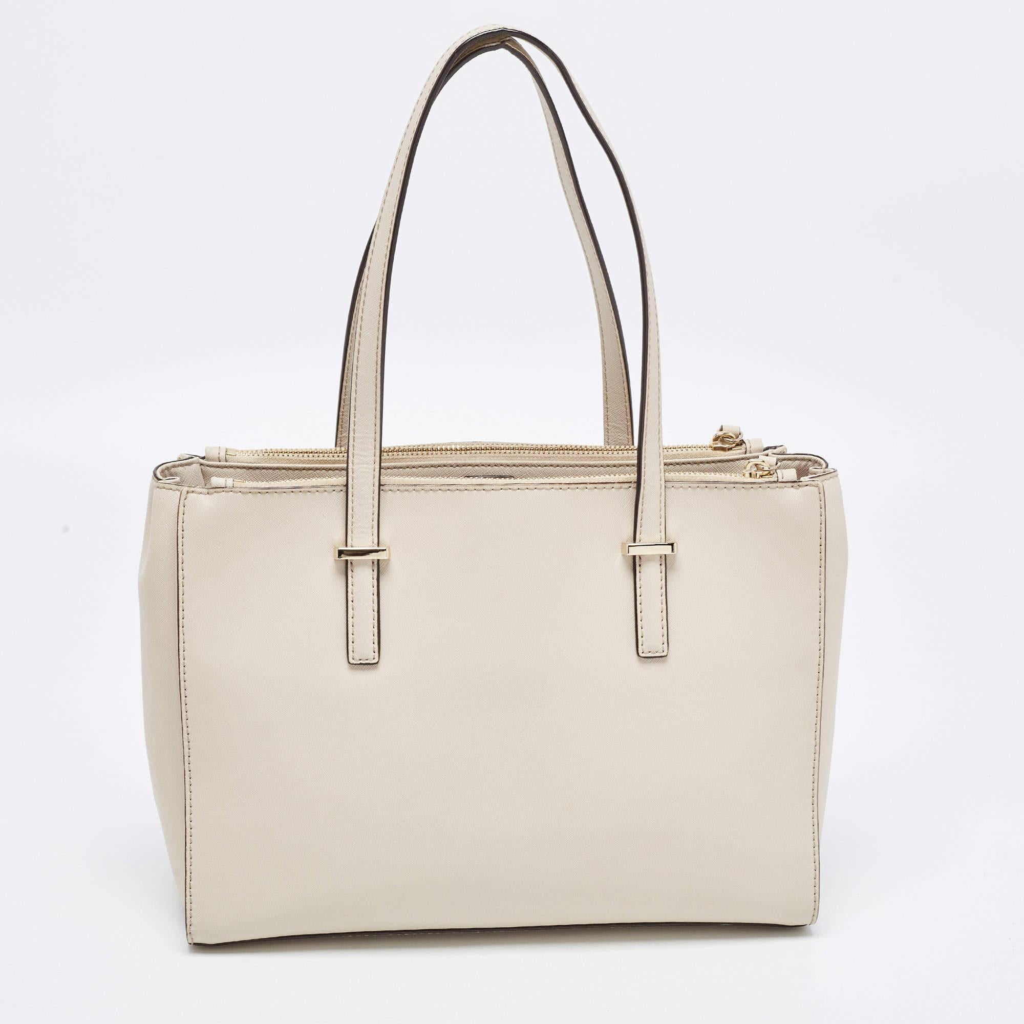 Kate Spade Hell Beige Leder Cedar Street Jensen Tote Damen im Angebot
