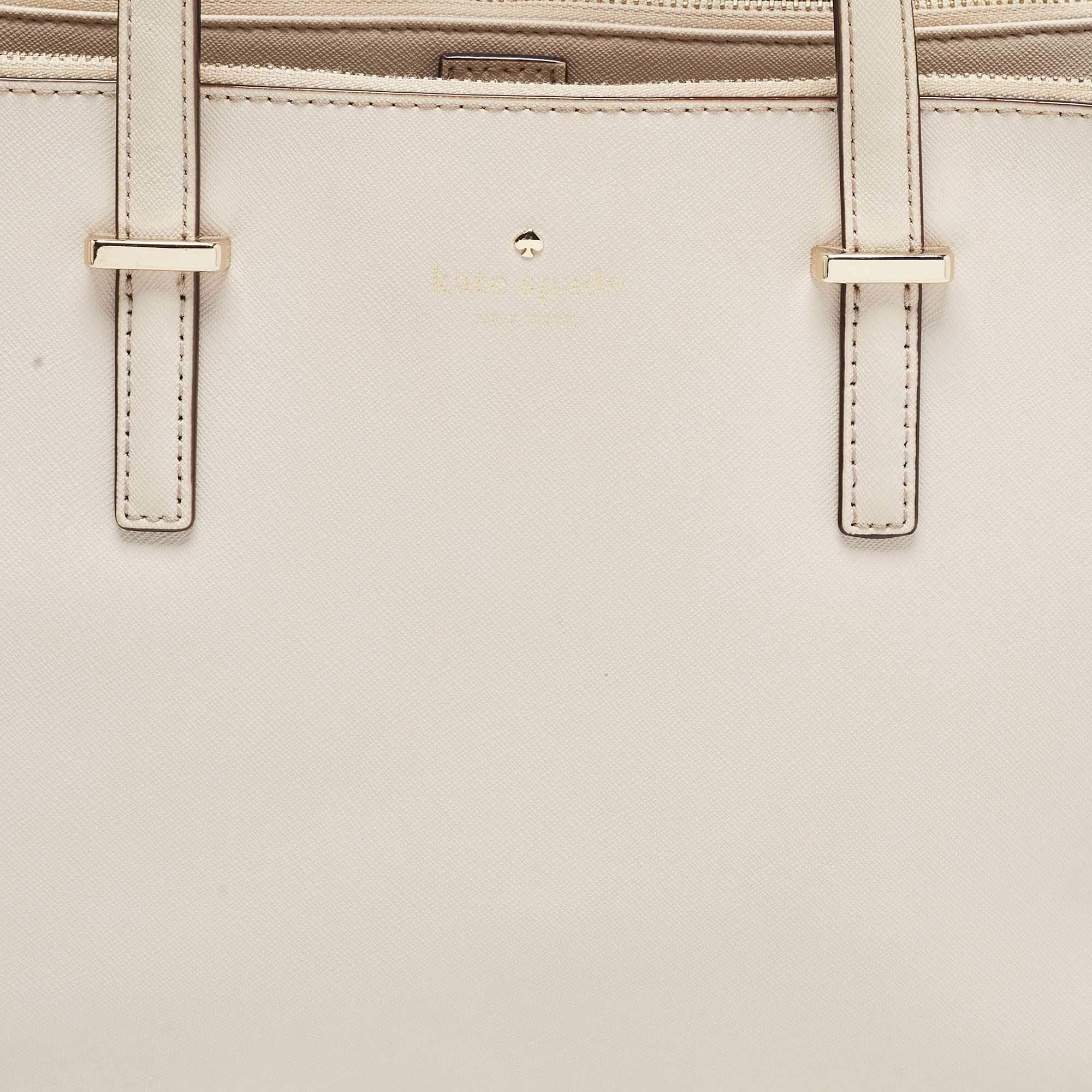 Kate Spade Hell Beige Leder Cedar Street Jensen Tote im Angebot 1