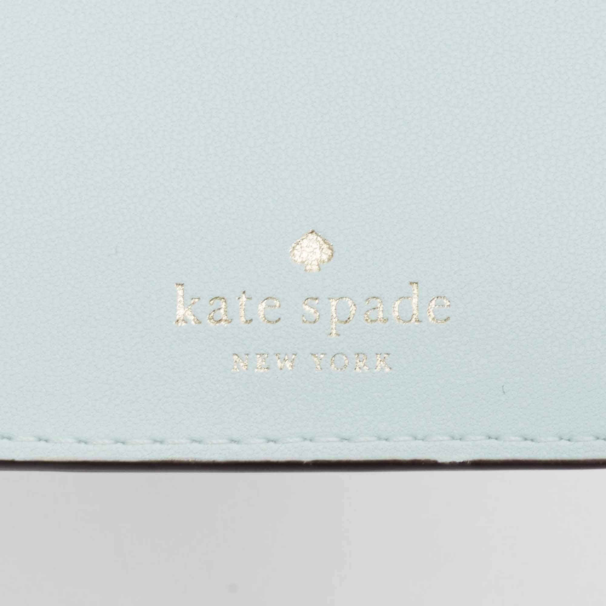 Kate Spade Light Blue Leather Reegan Trifold Wallet 5