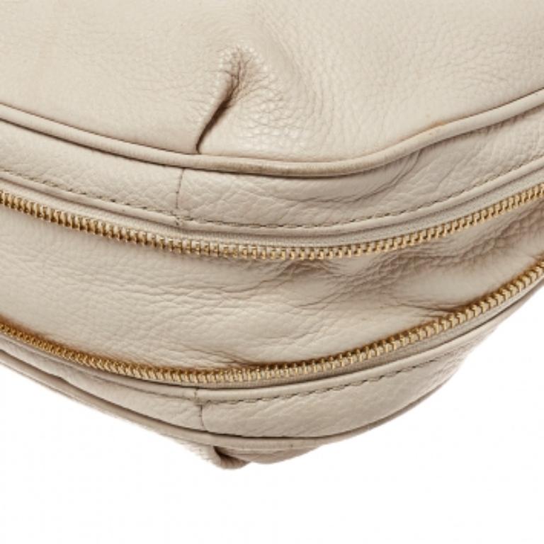 Kate Spade Leinen Weißes Leder Kleines Cobble Hill Ella Hobo Damen im Angebot
