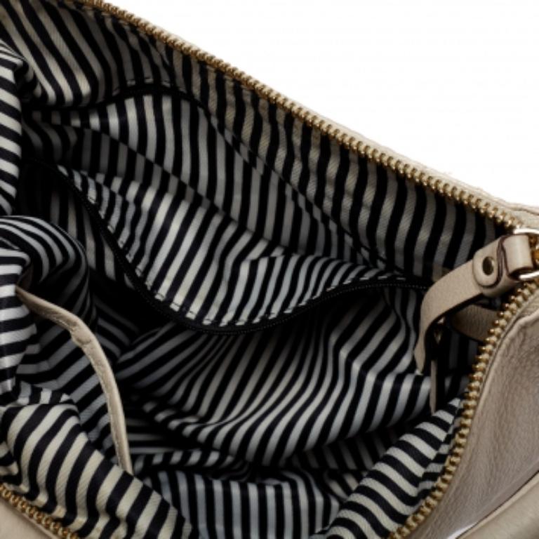 Kate Spade Leinen Weißes Leder Kleines Cobble Hill Ella Hobo im Angebot 4