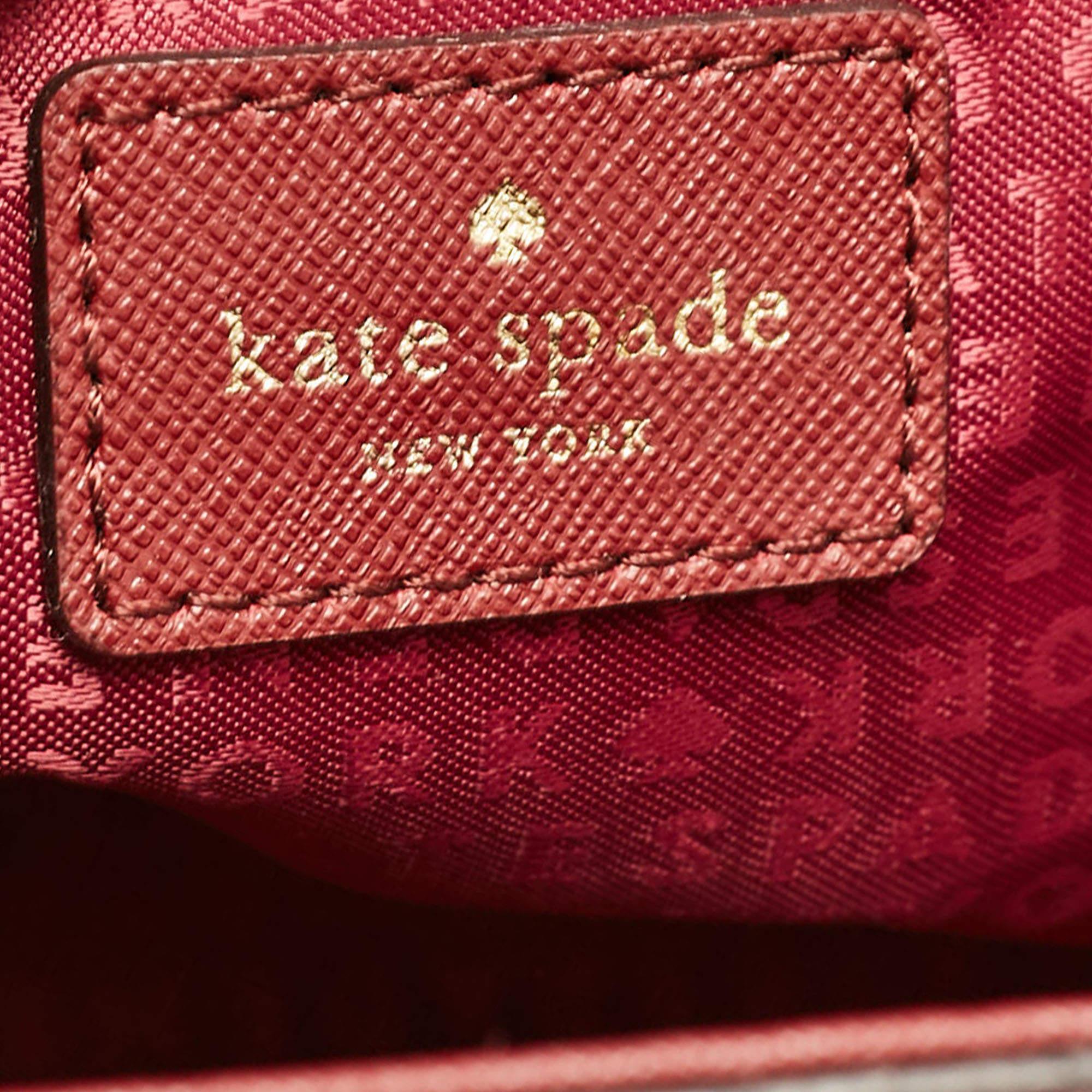 Kate Spade Sac à poignée Way Lilah en cuir marron en vente 4