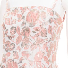 KATE SPADE metallic pink gold Rosebud brocade midi dress US4 M