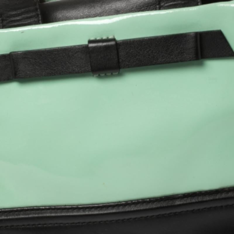 Kate Spade Mint Green/Black Patent and Leather Chelsea Park Gigi Tote For Sale 2