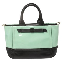 Kate Spade Mint Green/Black Patent and Leather Chelsea Park Gigi Tote