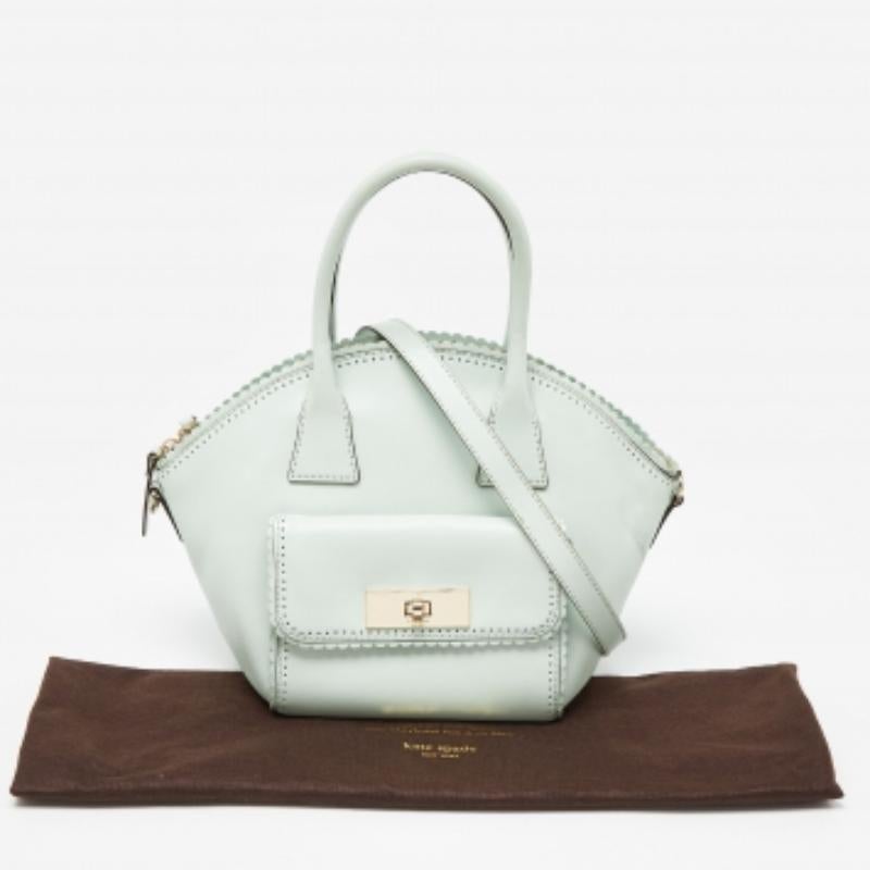 Kate Spade sacoche en cuir festonné vert menthe en vente 6