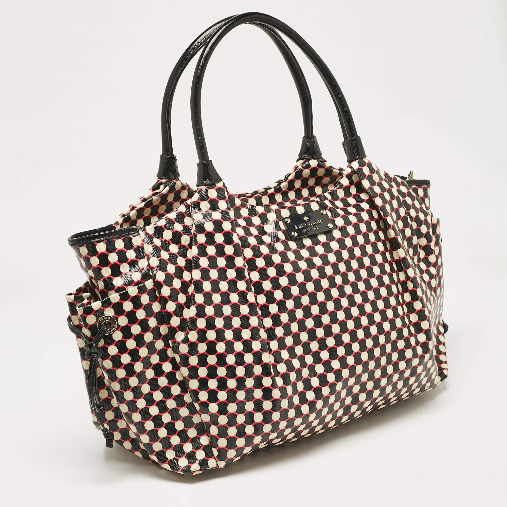 Nero Kate Spade Tote Stevie in tela Coates multicolore a pois in vendita