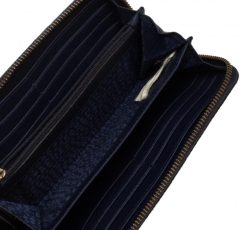 Kate Spade Navy Blue Leather Zip Around Wallet For Sale 2