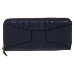 Kate Spade Navy Blue Leather Zip Around Wallet
