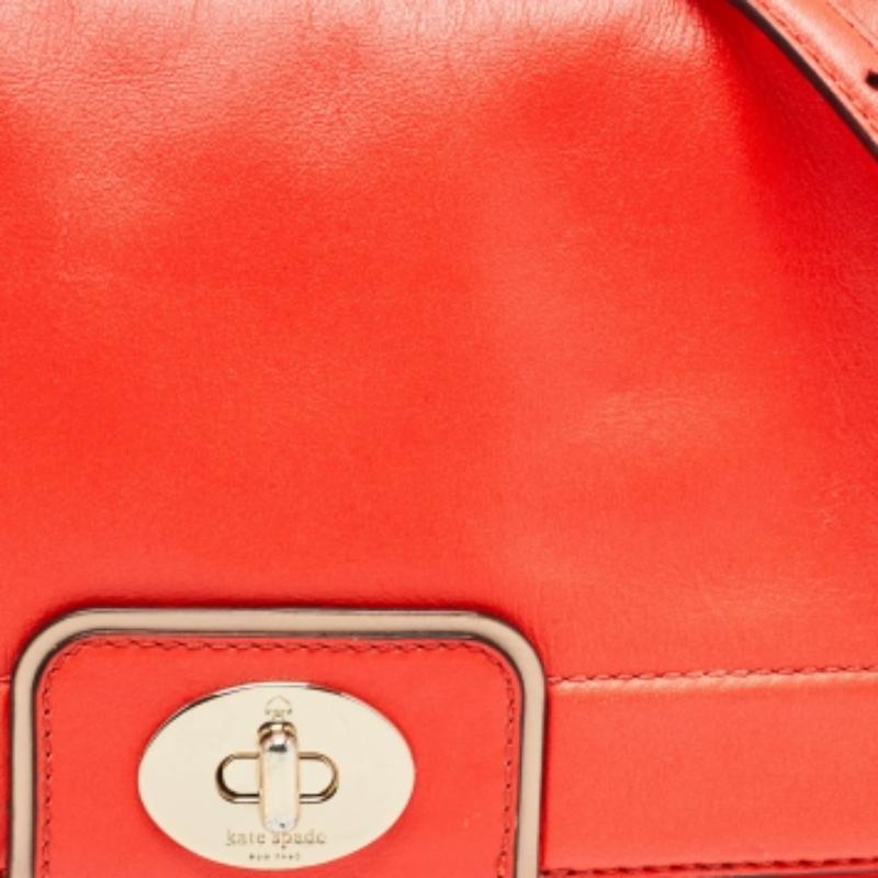 Kate Spade Hampton Road Juliana Umhängetasche aus orangefarbenem Leder im Angebot 4
