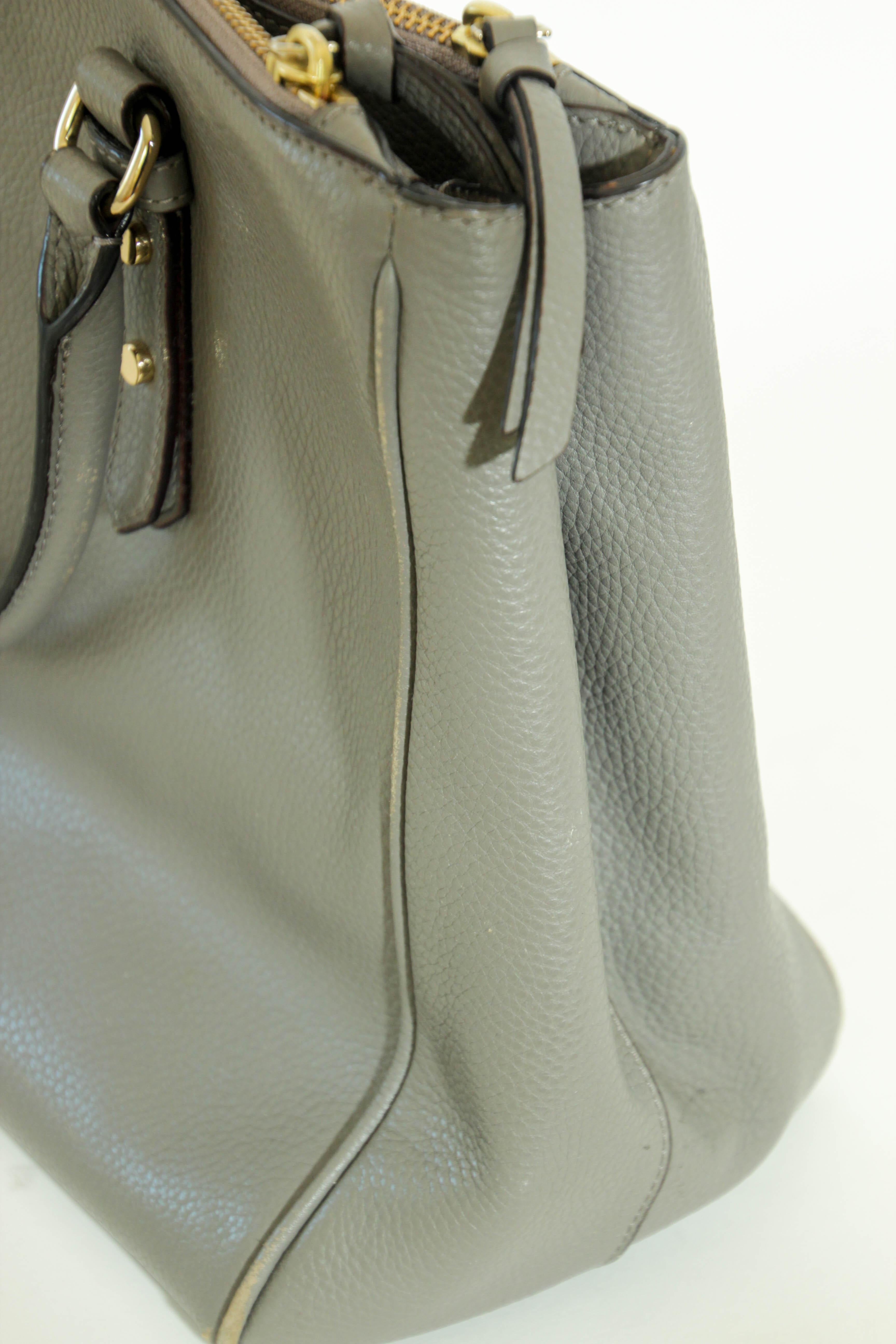 Kate Spade New York Mulberry Street Grey Pebbled Leather Large Tote For Sale 6