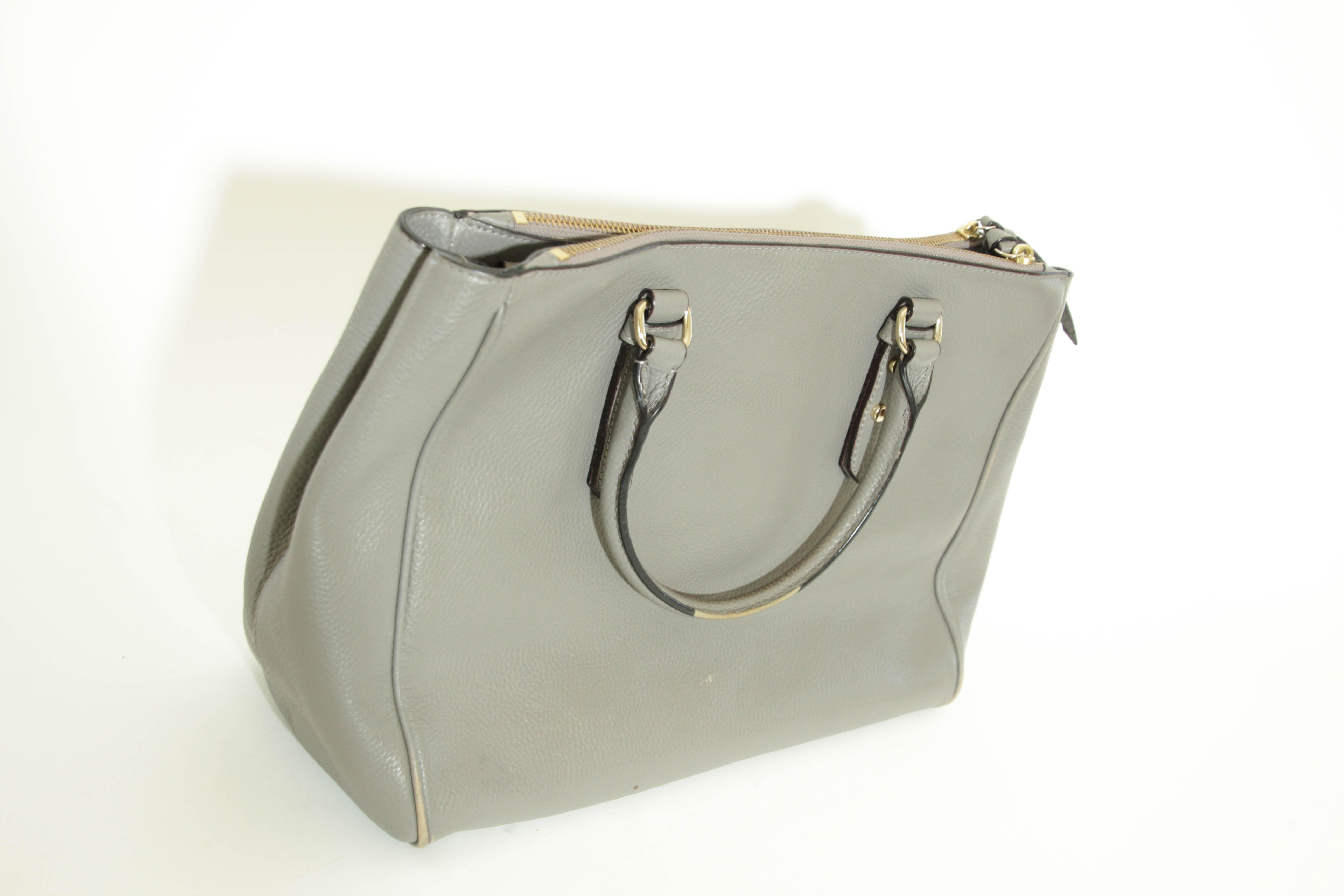Kate Spade New York Mulberry Street Grey Pebbled Leather Large Tote For Sale 7