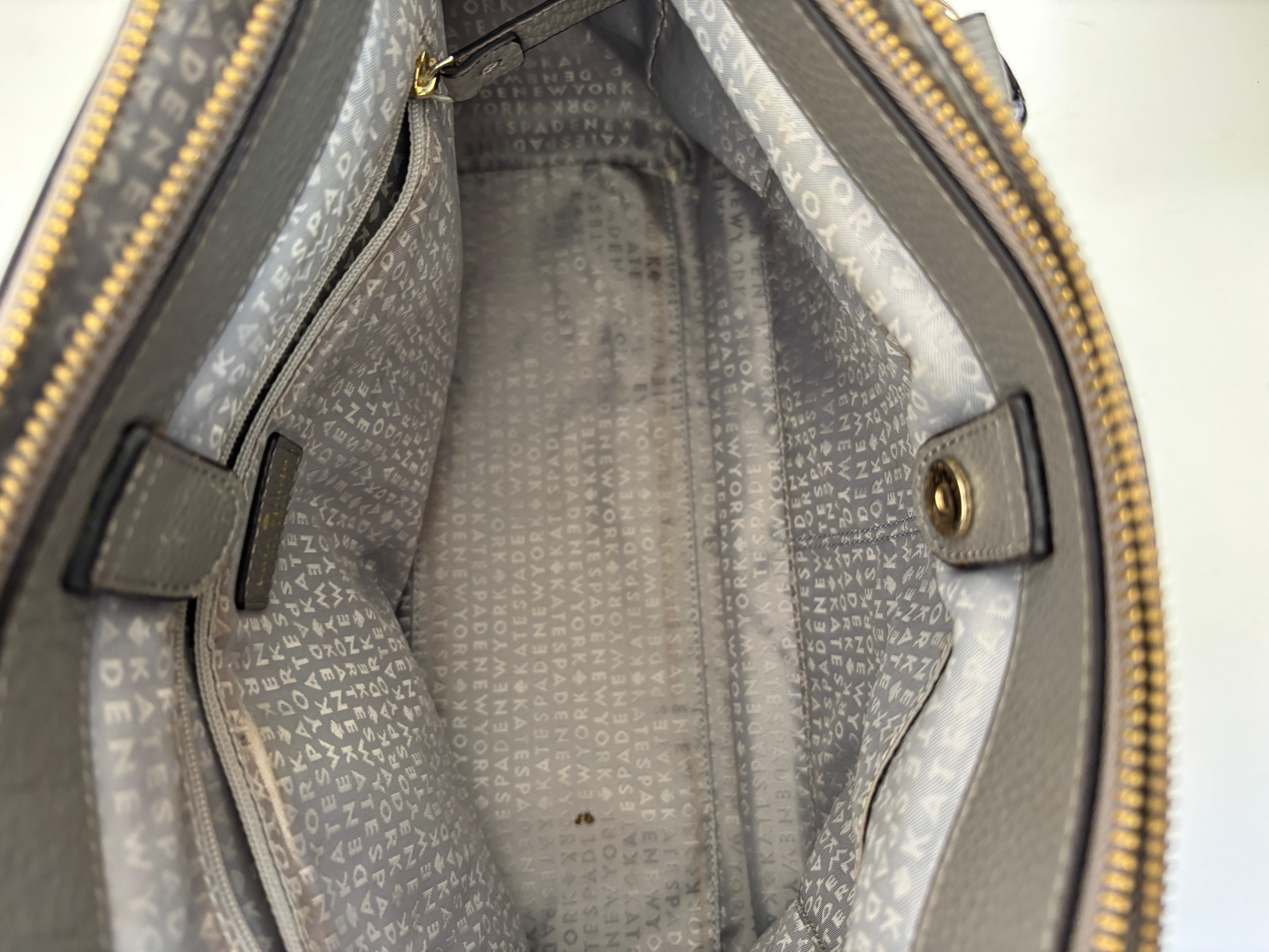 Kate Spade New York Mulberry Street Grey Pebbled Leather Large Tote For Sale 10