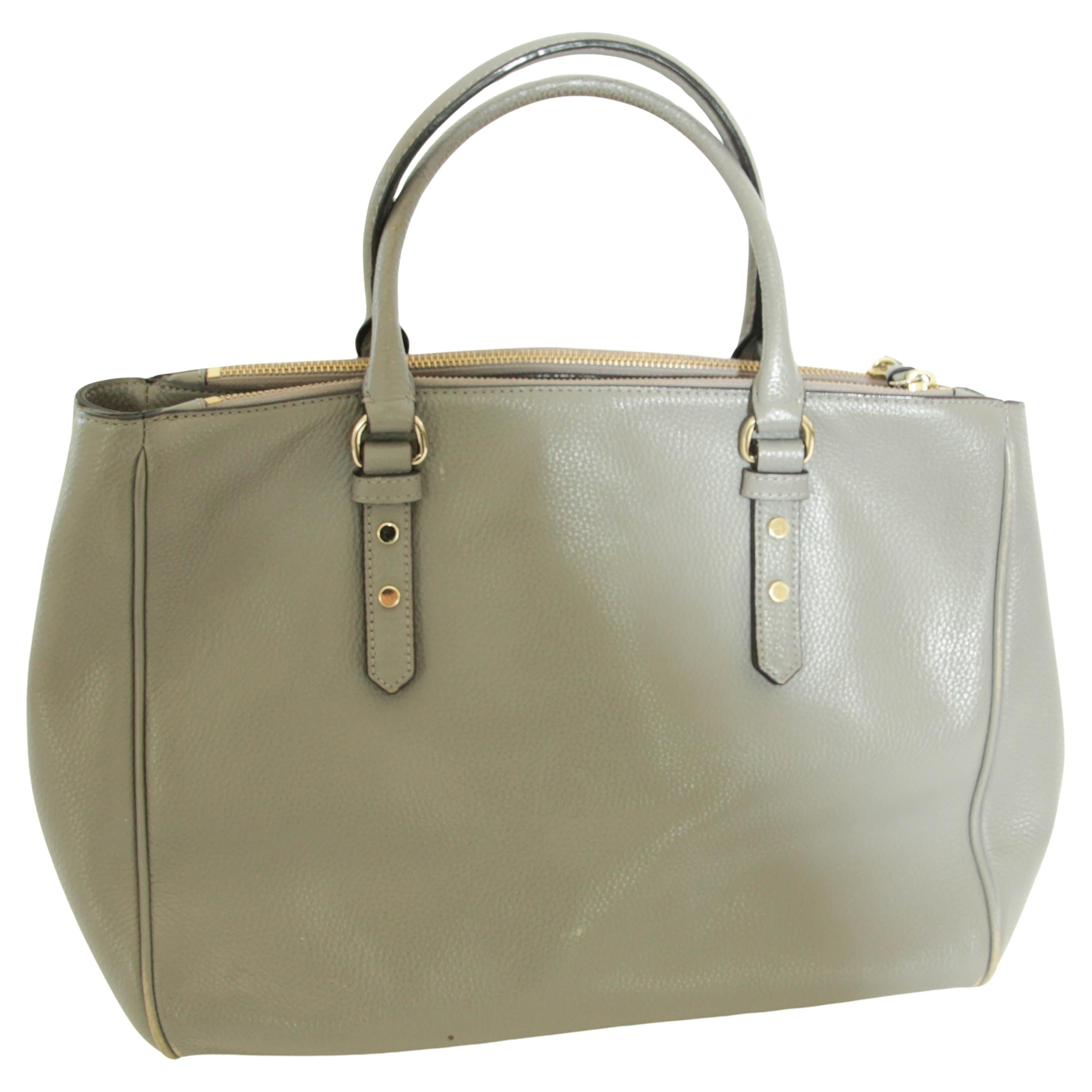 Kate Spade new York Mulberry Street Grey Pebbled Leather Large Tote.
100% Leather
Fabric lining
Top handles
Two top zipper compartments
One interior zipper pocket
Two interior slip pockets
Height 10