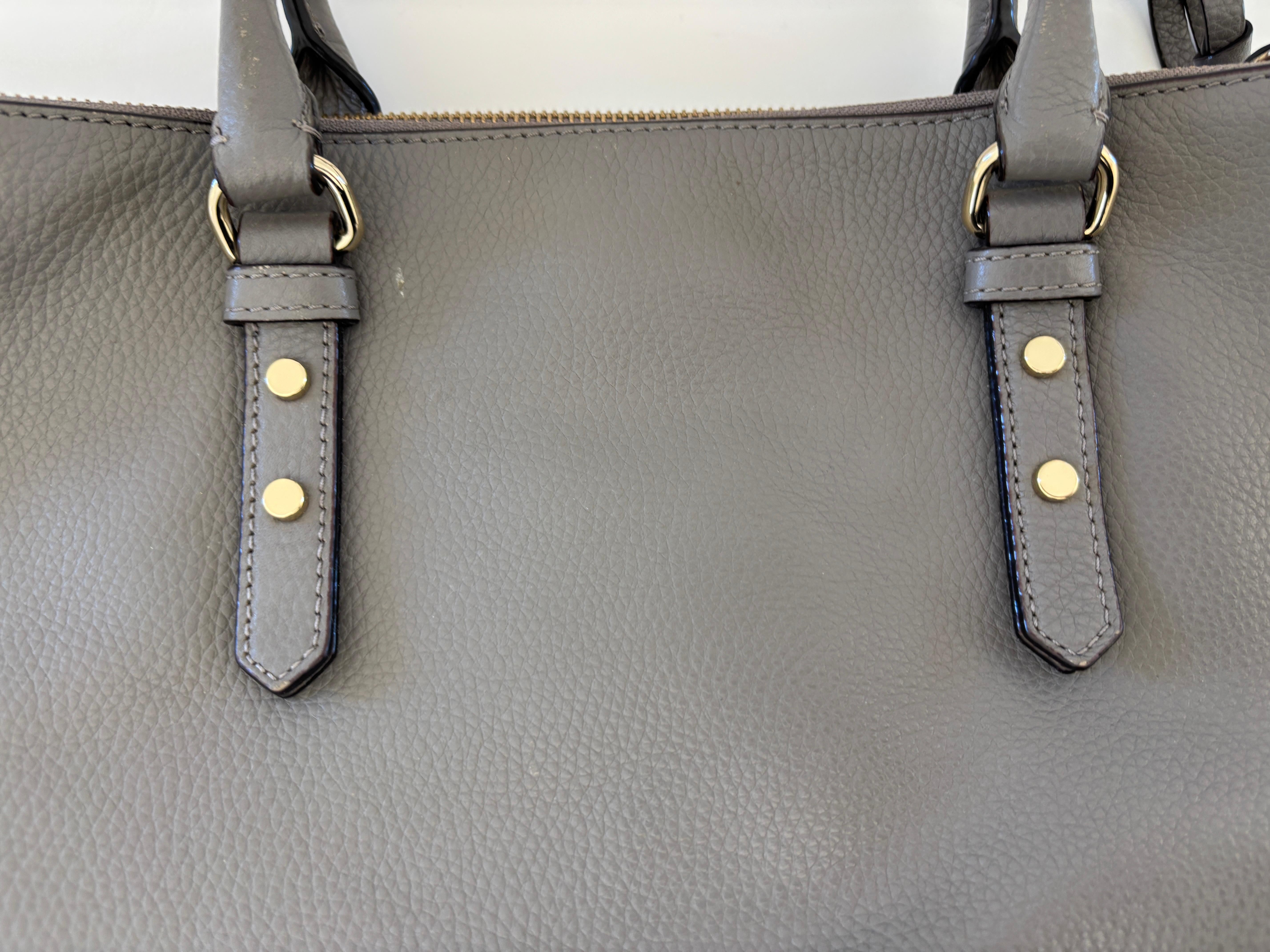 Kate Spade New York Mulberry Street Grey Pebbled Leather Large Tote For Sale 15